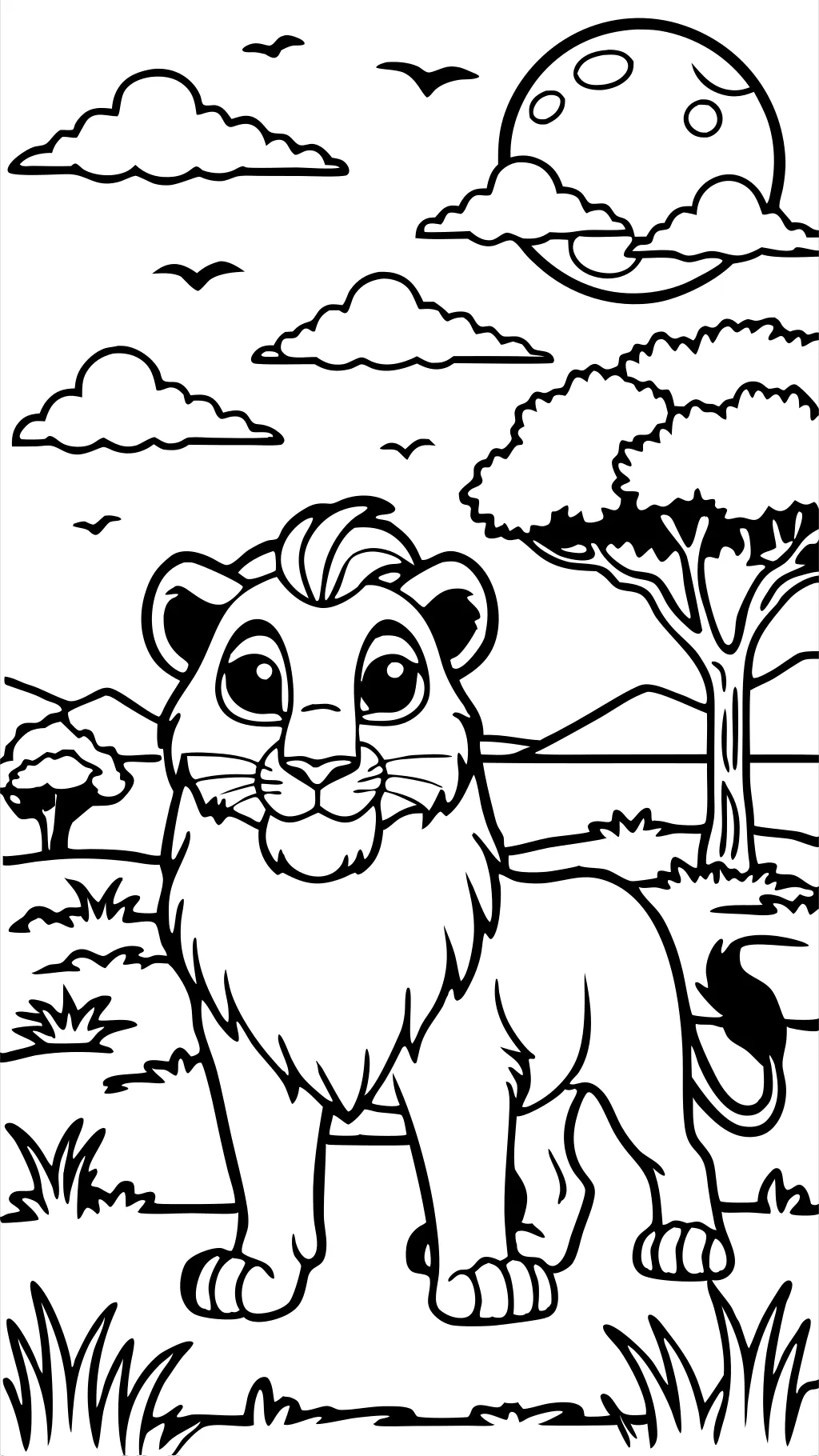 pages à colorier Simba Lion King